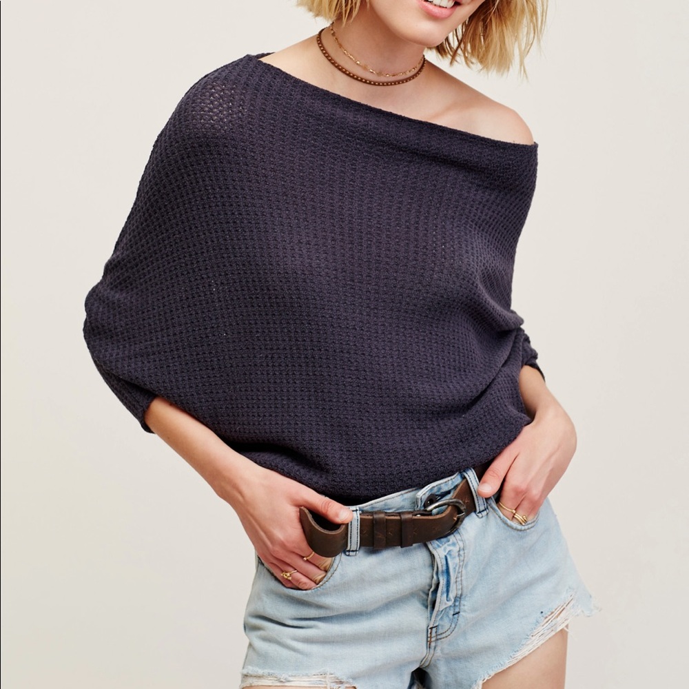 Free People Navy Mercury Tee